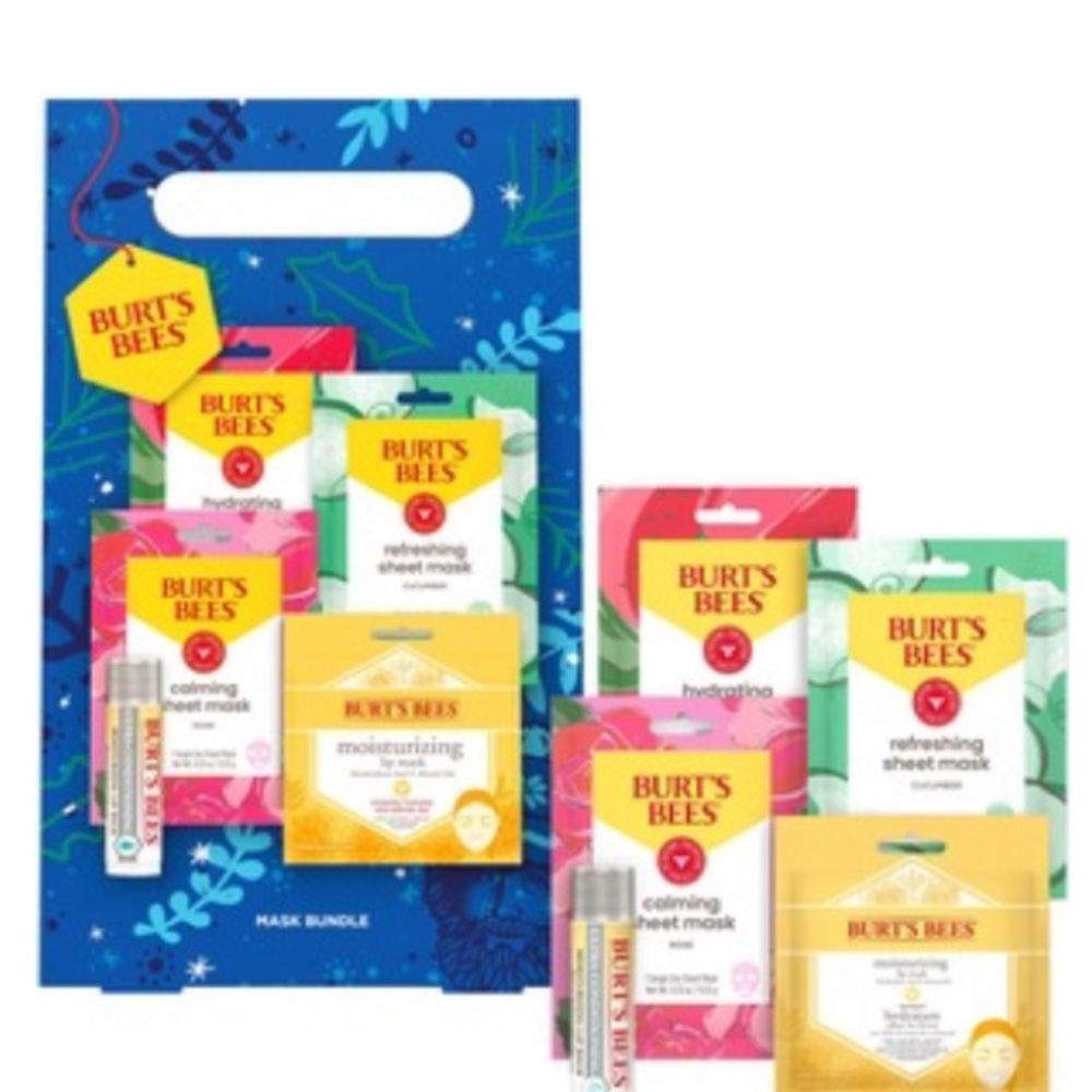 Burt's Bees Holiday Mask Gift Set With Lip Balm Lip Mask and Face Sheet Mask